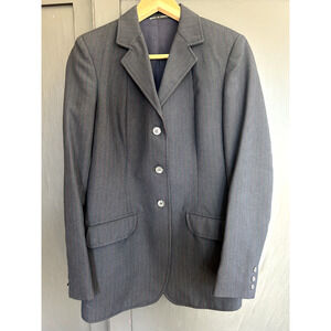 Vintage Equestrian Riding Blazer Pinstripe Tailored Jacket Romania 80s 90s